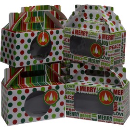 Cookie gift boxes/munchkin boxes kit, foldable with gift tags, assorted designs, 12 boxes (Christmas 1)