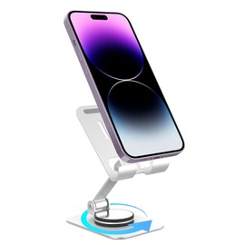 Hianjoo Soporte para Celular Ajustable de Aluminio Soporte de Escritorio Universal Multiángulo Base Estable Antideslizante para Oficina y Hogar-Plata