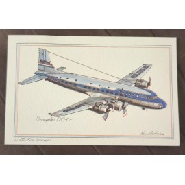 Rare Douglas DC-6 United Airlines Collector Series Roy Anderson Postcard!