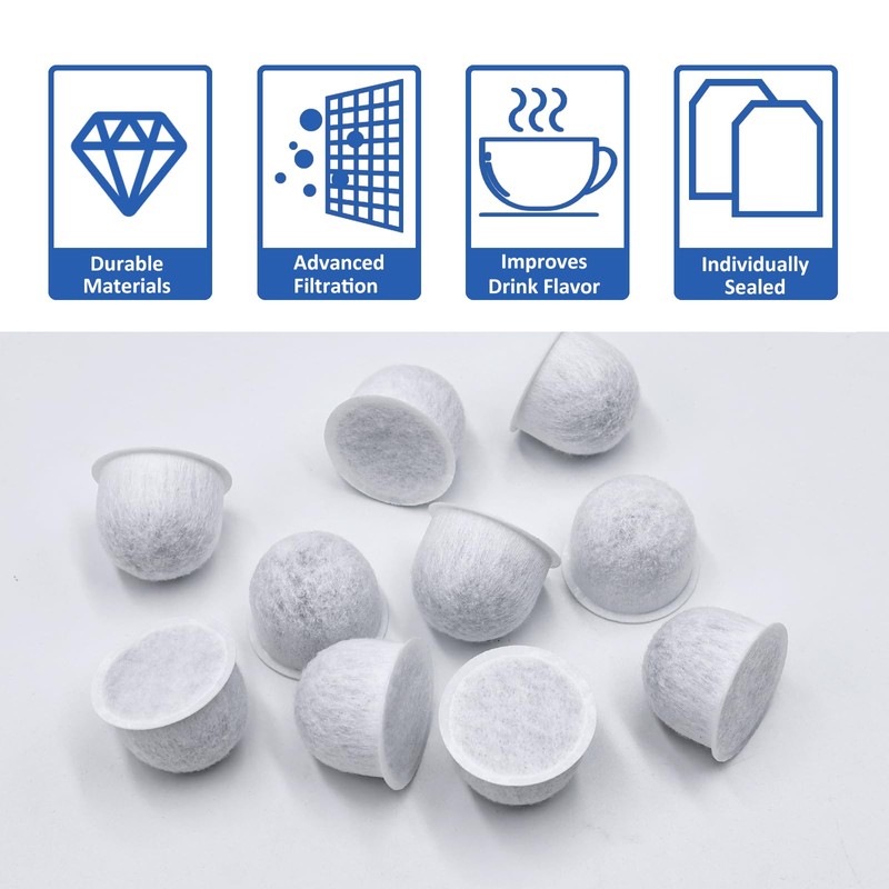 10Pcs Wolf Coffee Maker Water Filter Pods Replacement, Charcoal Coffee