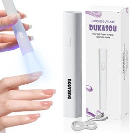 DUKASOU Handheld UV Light for Gel Nails, UV Nail Lamp for Gel Polish, Portable Mini LED Nail Lamp, Cordless Rechargeable USB Nail Dryer for Fast Curing Home DIY Manicure Nail Art