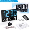 SZELAM Digital Clock Large Display,11.5" Digital Wall Clock with Remote