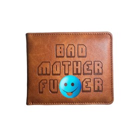 Embroidered Bad Mother fker Leather Wallet bad mother f ker wallet leather (yellow)
