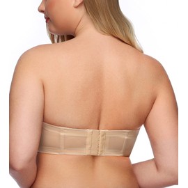 Exclare Women's Strapless Bra Plus Size Full Coverage Underwire Padded Multiway Contour Convertible(34B, Beige)