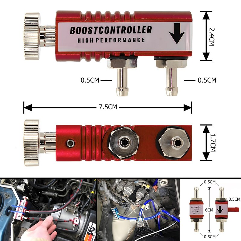 CGEAMDY Manual Turbo Boost Regulator, Aluminium Adjustable Manual Turbo Boost