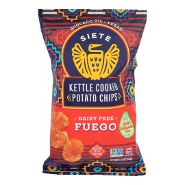 UD_Siete Kettle Chip Fuego 6-Pack 5.5 oz Hard Textured Snacks Sweet Salty Sour Flavors Baked Vegetable Fruit Contents Bulk