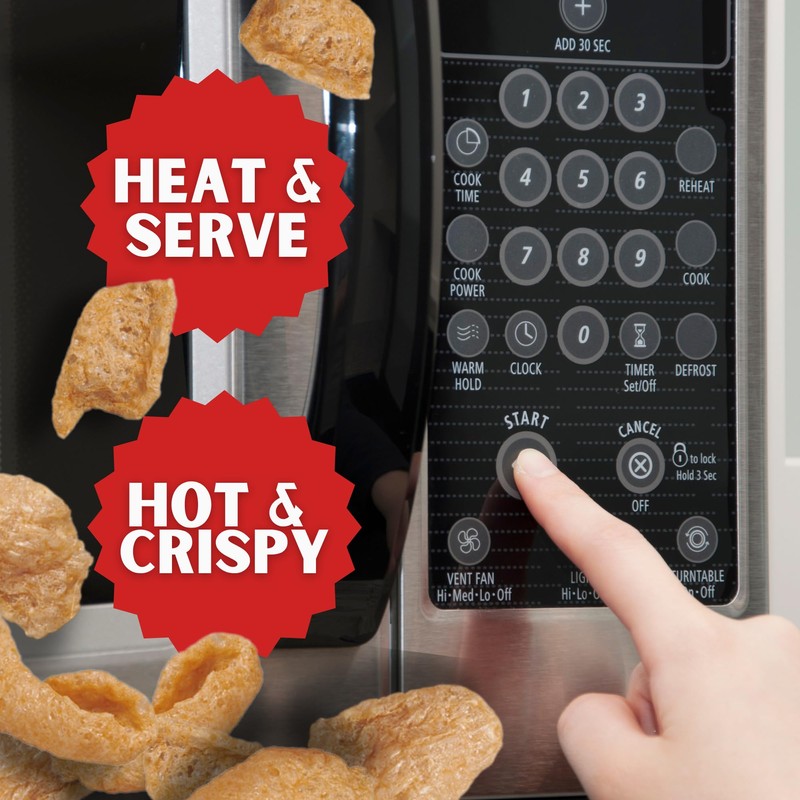 Lowrey's Bacon Curls Microwave Pork Rinds (Chicharrones), Hot & Spicy,