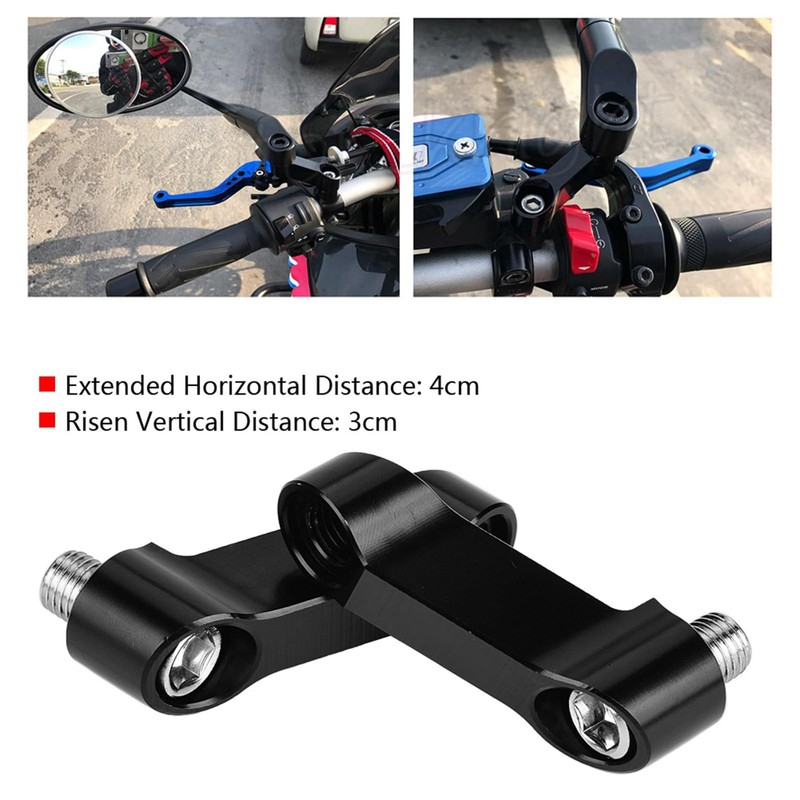 Moncer Motorcycle Rearview Mirror Adapter Kit, Aluminum Alloy 10mm 8mm