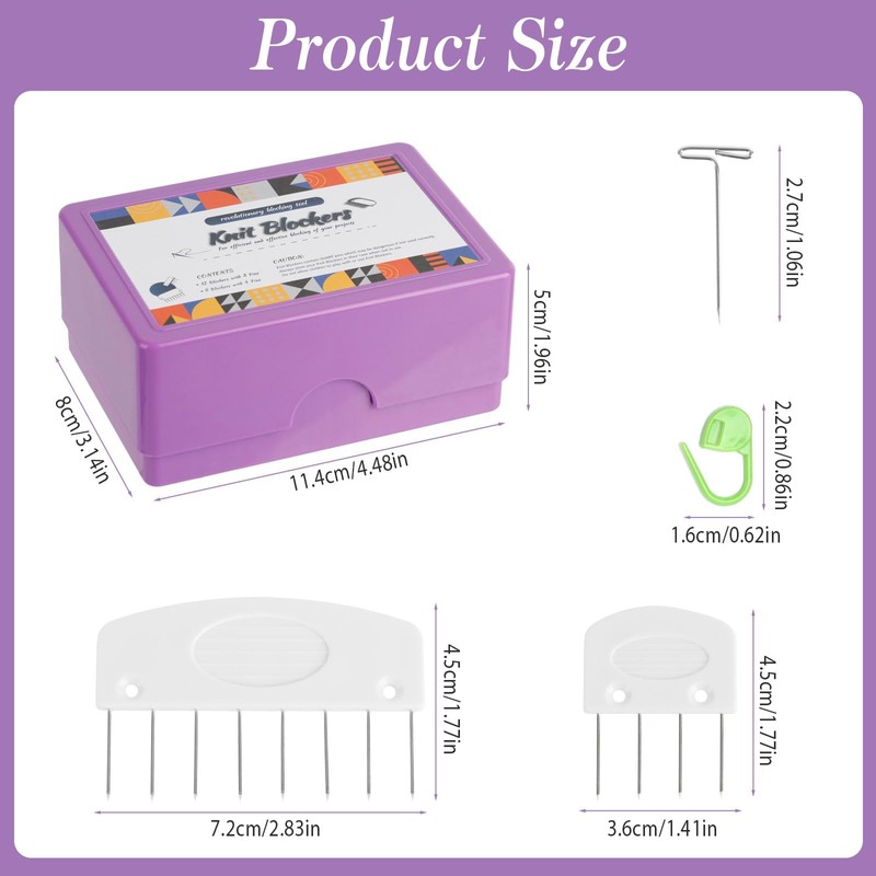 90 Pcs Knit Blocking Pins Set, Knit Blockers Set with