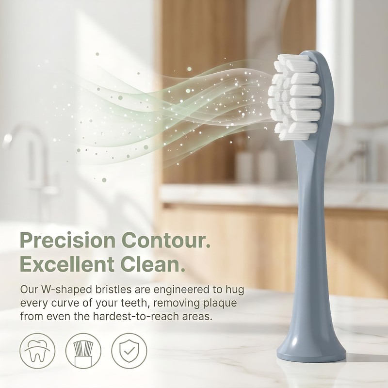 10 Pack Replacement Toothbrush Heads Compatible with Suri Sonic Electric