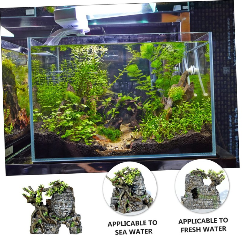 Kisangel Fish Tank Decoration Aquarium Landscape Ornament Mini Aquarium Extra