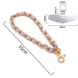 TENOC Metal Phone Wrist Strap, Universal Cellphone Lanyard with Tether Tab,Hands-Free Wristlet Bracelet, Anti Theft Phone Chain for Women, Purple