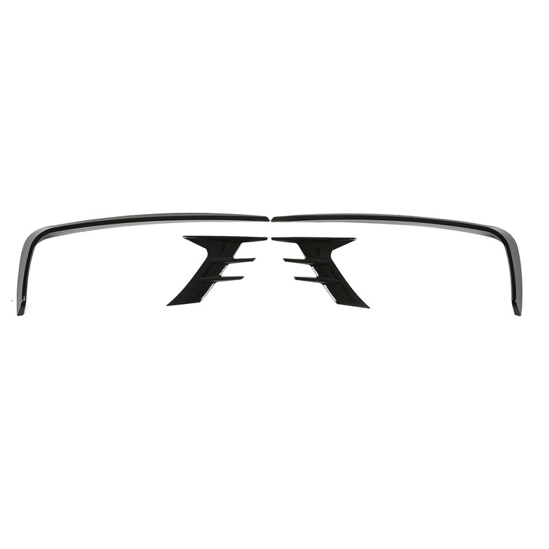 4Pcs Glossy Black Front Bumper Fog Light Eyebrow Cover Trim