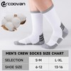 COOVAN Mens Cotton Crew Socks Moisture Wicking Cushioned Athletic Heavy