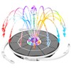 AISITIN 3.5W Solar Fountain with Lights & 1500mAh Battery Backup