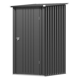 Devoko 3x3 FT Outdoor Storage Shed, Small Garden Tool Shed with Single Lockable Door, Metal Tool Storage Shed with Sloping Roof, Outside Shed for Backyard Patio Lawn, Black