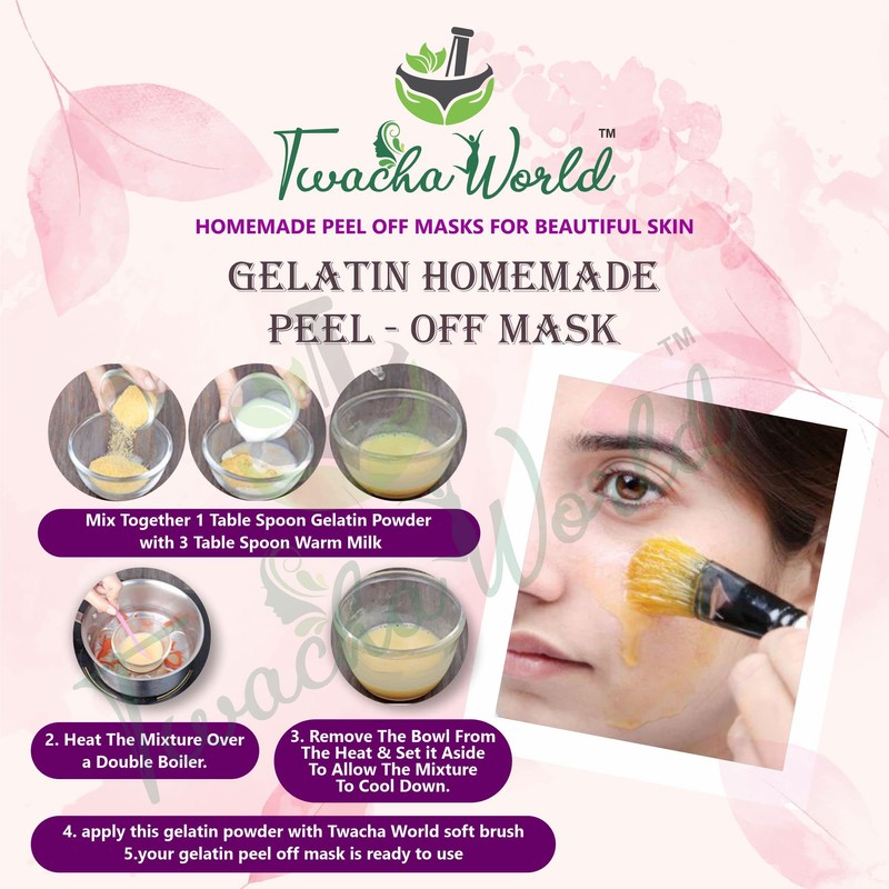 Twacha world Gelatin Powder For Face Mask/Hair removal/Peel Off Mask