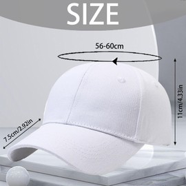 CWENDANER Fire Baseball Cap for Men and Women, Adjustable, Unisex Cap, Adjustable, Pure Colour, Baseboard Baseball Cap, White, 56 - 60