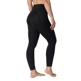 Bootyful Womens Zensculpt High Elastic Free Waist Squat Proof Contour Ankle Leggings - Black - XL