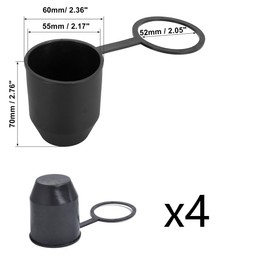 Cover for Towing Hitch, 4 Pieces Towing Hitch Cover Cap, Towing Hitch Protective Cap, Dustproof and Waterproof, Universal Ball Cover, for Car, Motorhome