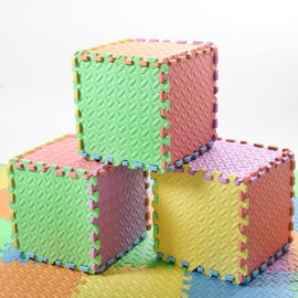 Shihanee 64 Pcs Foam Floor Baby Tiles Foam Floor Mats Play Mats Bulk with Borders Interlocking for Kids Baby Playroom Nursery Gym (Colorful, 64ft)