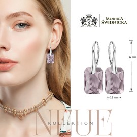 MŚ 1997 MENNICA ŚWIDNICKA Fashion Jewellery Silver Hanging Earrings and Necklace Jewellery Set 925 Silver Gift for Girlfriend Ladies and Girls Premium Jewellery Set for Women, Sterling Silver, Cubic