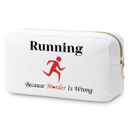 Runner Gifts for Women Makeup Bag Gifts for Running Lover Funny Encouragement Gift Marathon Runner Gifts Running Team Gifts Cosmetic Bag Running Gifts for Friend Christmas Birthday Gift Zipper Pouch