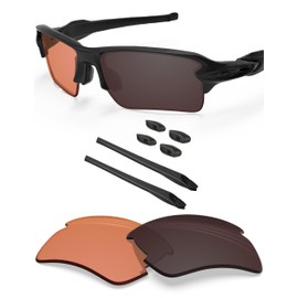 BLAZERBUCK Replacement Lenses & Sock Kit for Oakley Flak 2.0 XL OO9188 - Clear Orange Photochromic