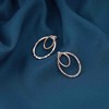 Dervivea Boho Gold Oval Circle Earrings Oval Circle Hoop Stud
