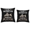 Plecostomus Pleco Fish Aquarium Food Tank Zebra Cave Throw Pillow,