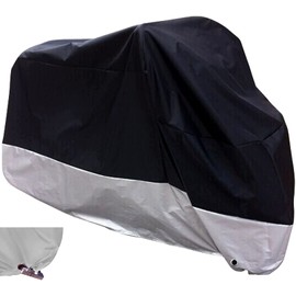 XYZCTEM All Season Black Waterproof Sun Motorcycle Cover,Fits up to 97" Motors (X Large & Lockholes)