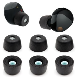 Memory Foam Ear Buds for Sony WF-1000XM5, Ear Plugs Replacement Sony Ear Piece Foam Tips for WF-1000XM5 WF-1000XM4 Fit Charging Case (Matte Surface, 3 Pairs, L)