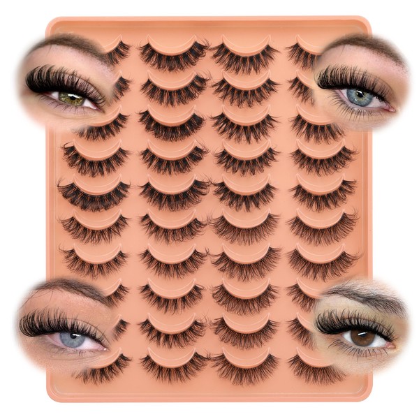 JIMIRE False Eyelashes 4 Styles Mixed Demi Wispies Cat Eye
