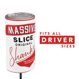 Shanker Golf Driver Headcover - Massive Slice Can Shaped Funny Driver Cover - Tour Grade PU Leather Golf Club Cover with Embroidered Pattern