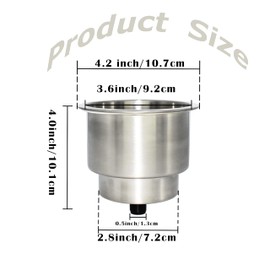 2PCS Stainless Steel Cup Holder with Drain Perfect for Marine,Boat,RV,Camper Durable Drink Holders Easy Access,No-Spill Design,for Outdoor Adventures and Travel