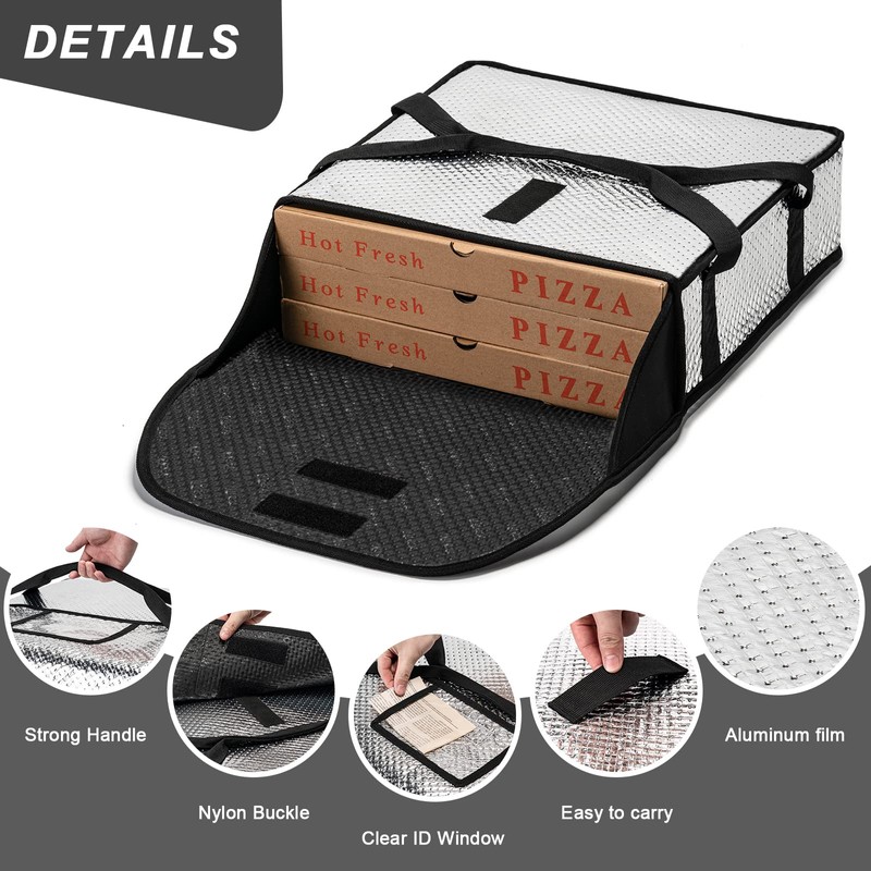 iceMi Pizza Bags for Delivery 18" X 18" X 5"
