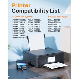 E-Z Ink Compatible TS9120 Ink Cartridge Replacement for Canon PGI-280XXL CLI-281XXL PGI 280XXL CLI 281XXL to use with PIXMA TS8320 TS8220 TS8120 (PGBK, Black, Photo Blue, Cyan, Magenta, Yellow) 6 Pack