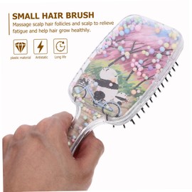 Healvian 2pcs Cartoon Transparent Detangler Hair Brush Cute Panda Design Anti-static Hair Care for Toddlers and Curly Hardness for Comfortable Use