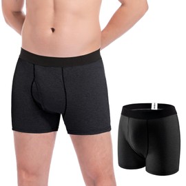 Carer Washable Incontinence Underwear for Men Reusable Mens Urinary Incontinence Box Briefs for Bladder Leak Protection 120ml Front Absorbency Cotton Leakproof Underwear Black XL