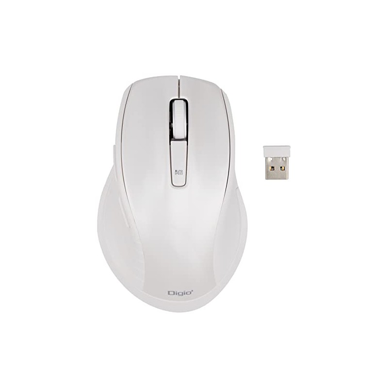 Digio2 Z8418 5 Button Blue LED Mouse, Large, Wireless, Quiet,