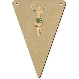 5 x 140mm 'Pagan Goddess' Wooden Bunting Flags (BN00078201)