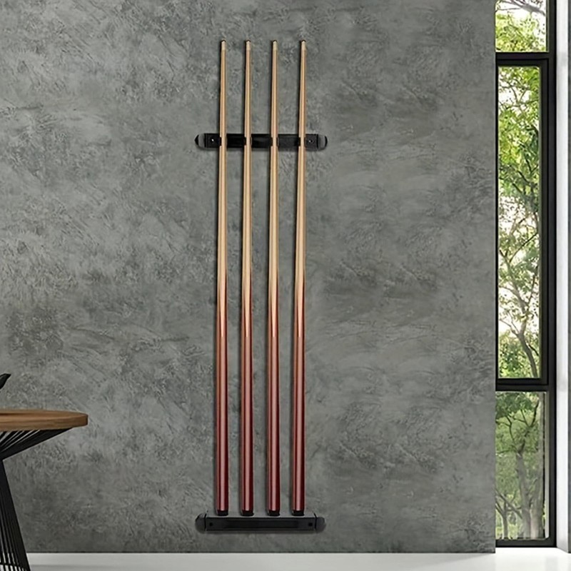 Generic Pool Cue Rack Wall Mount - 4 Cue Clips