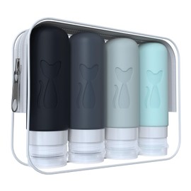 Zafit TSA Approved 3oz Leakproof Travel Bottles for Toiletries, Refillable Containers for Shampoo Conditioner Lotion Body Wash (Multicolored A)