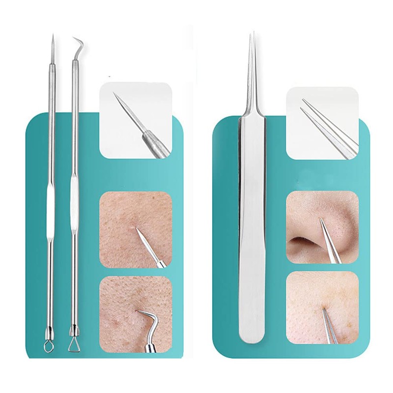 7 Piece Square Plug Tweezers, Tenless Precision Tweezers, Pore Care