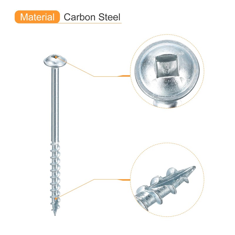 sourcing map #8x2-1/2" Pocket Hole Screws, 200pcs Square Drive Self