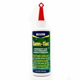 Beacon BEACON Gem-Tac Premium Quality Adhesive for Securely Bonding Rhinestones and Gems - Water-Based, UVA Resistant, 4-Ounce