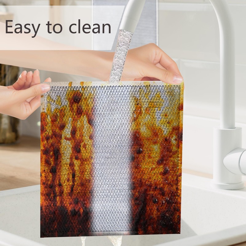Sopurrrdy Double Layer Dishwashing Rags - 8 Pcs, Multipurpose Non-Scratch