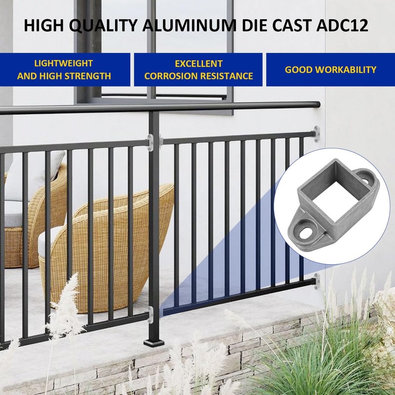 20 Pack 1-1/4'' x 1-1/4'' Aluminum Post Bracket, Wall Mount