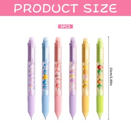CHENBOOW Erasable Ballpoint Pen, Pack of 6 Erasable Pens, Cartoon Erasable Pens, Cute Retractable Ink Pens, Erasable Ballpoint Pens, Ballpoint Pen Rollerball Pen Erasable