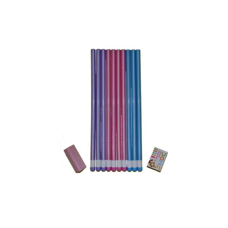 Doms Zoom Ultimate Dark Triangle Pencils (10pcs) with Free Eraser,